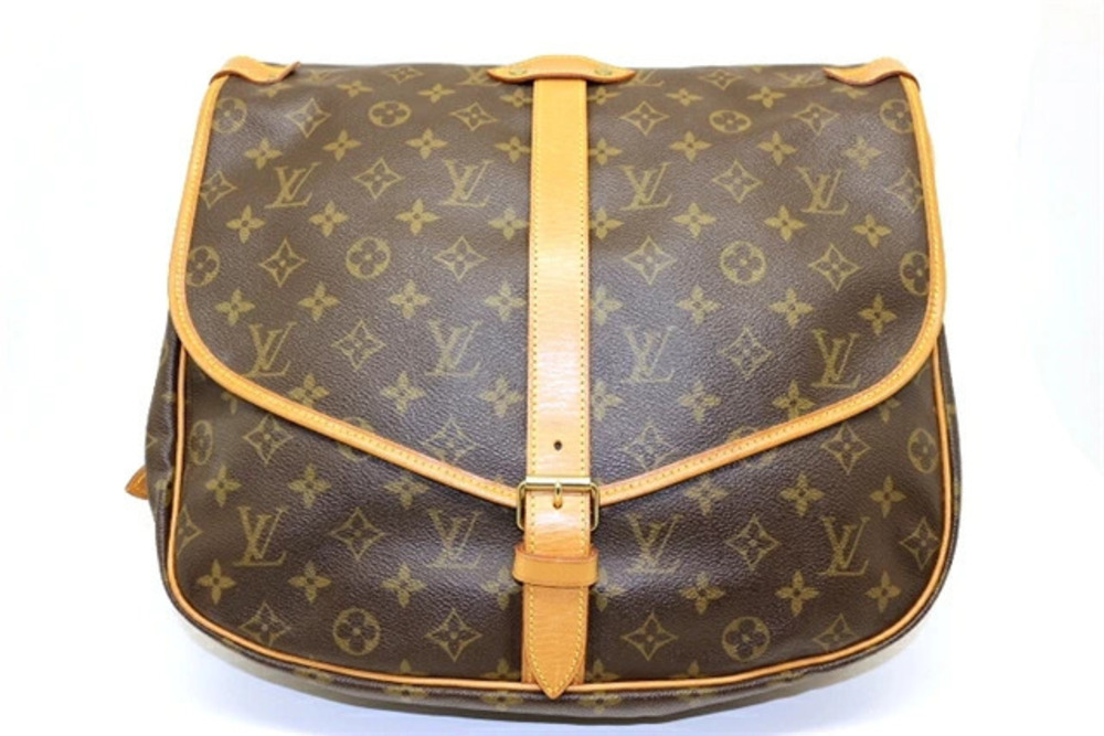 LOUIS VUITTON Saumur Shoulder Bag Monogram Brown